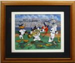 New York Yankees Legends Autographed "Whos Up" Animated Art by Charles McKimson