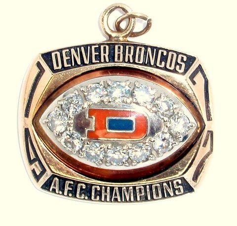 1977 Denver Broncos Super Bowl XII AFC Champions 10K Gold Pendant w/ 12 Genuine Diamonds