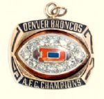 1977 Denver Broncos Super Bowl XII AFC Champions 10K Gold Pendant w/ 12 Genuine Diamonds
