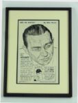 Gil Hodges Framed & Matted Original Drawing