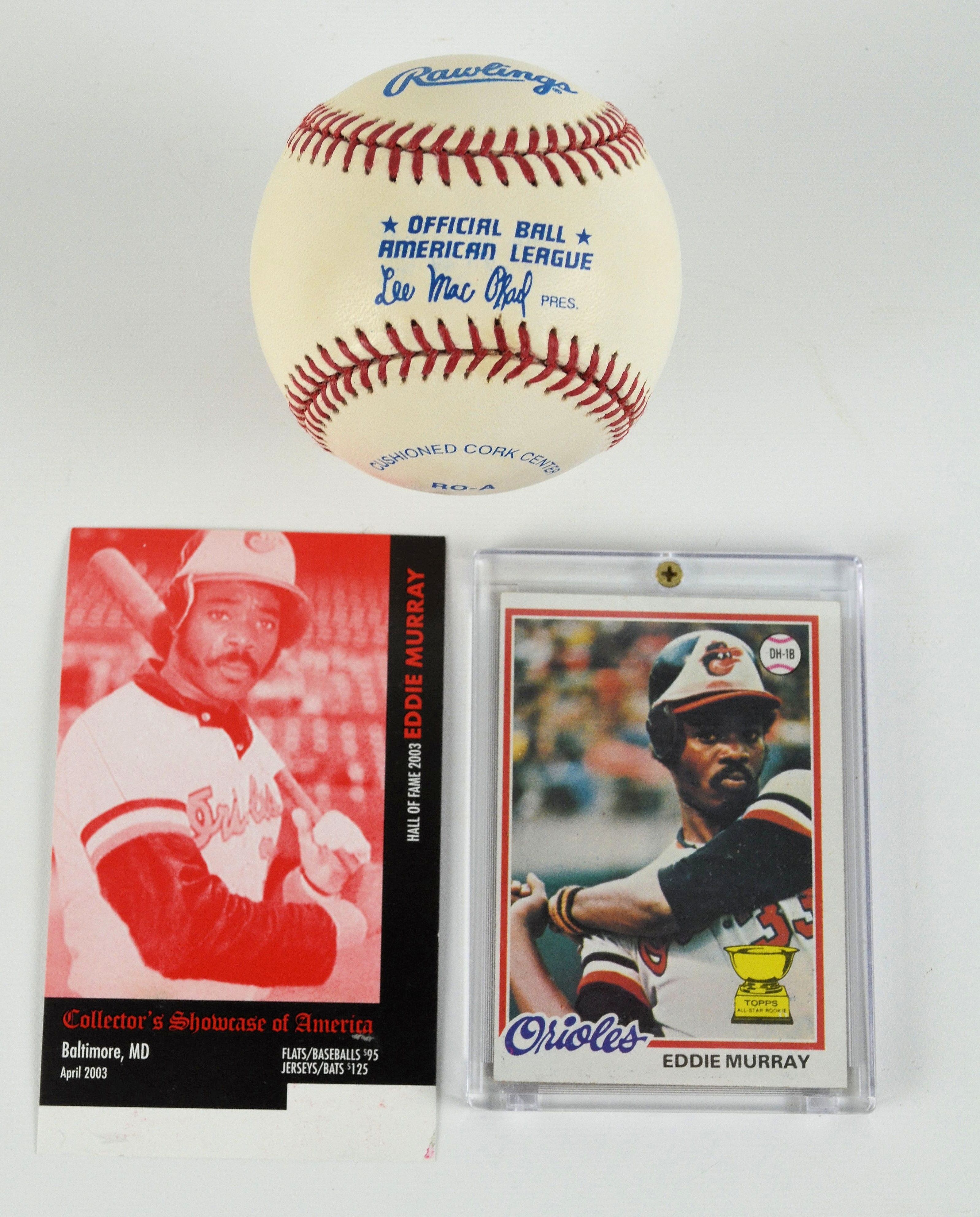 Lot detail eddie murray autographed baseball rookie card lot