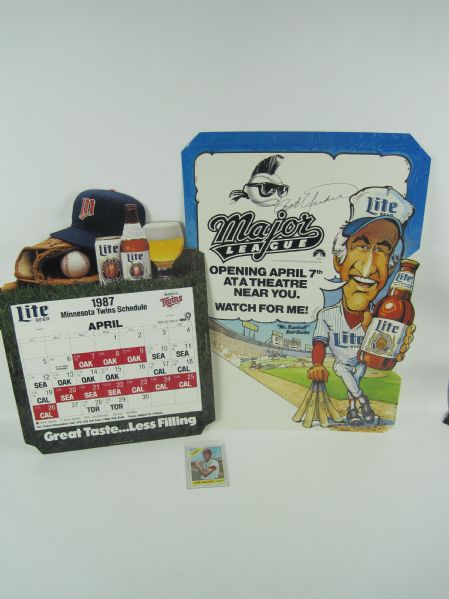 Miller Lite Advertising Displays Signed by Bob Uecker