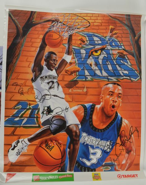 Kevin Garnett & Stephon Marbury Dual Signed "Da Kids" Minnesota Timberwolves Poster