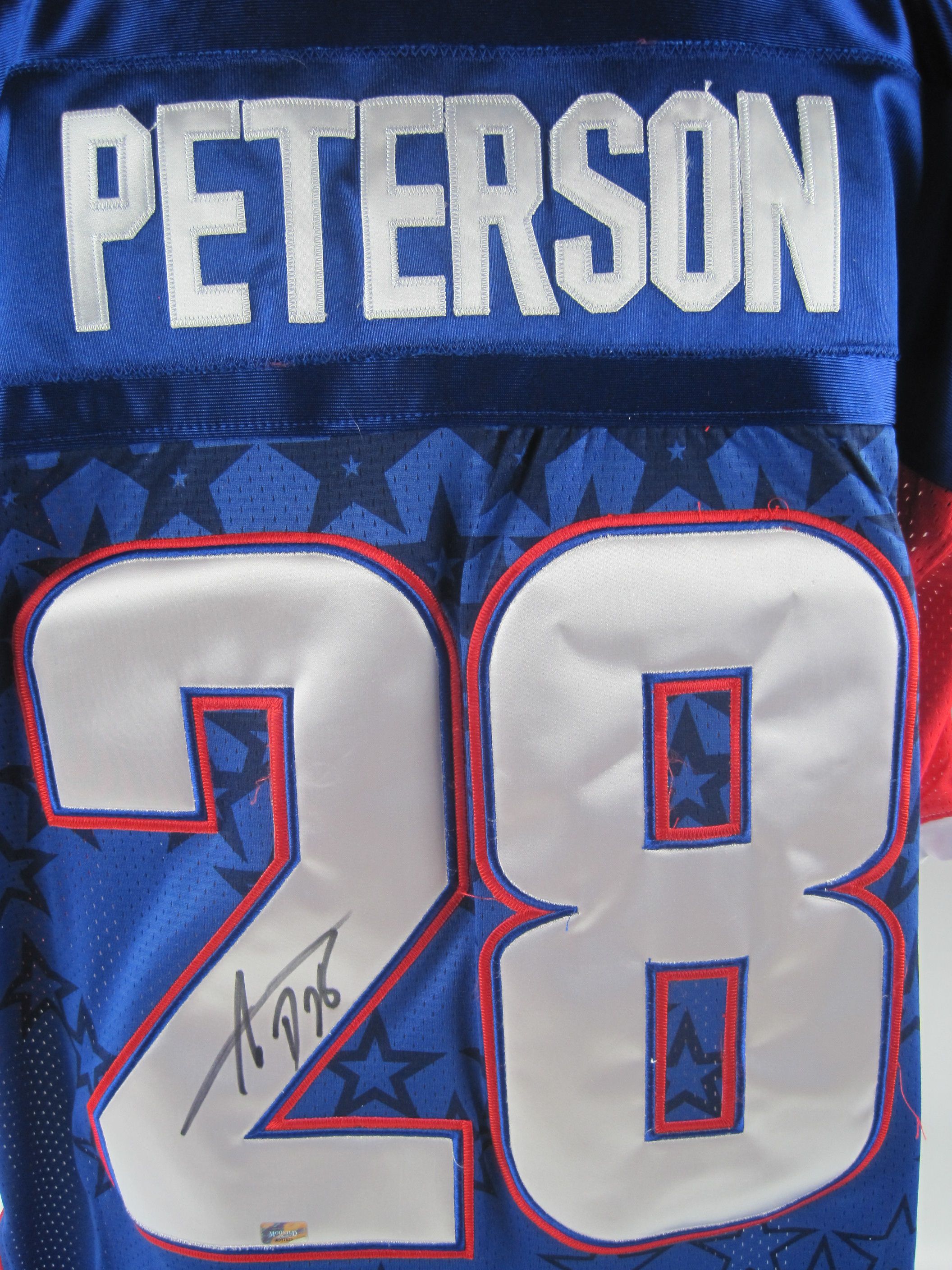 adrian peterson signed ou jersey