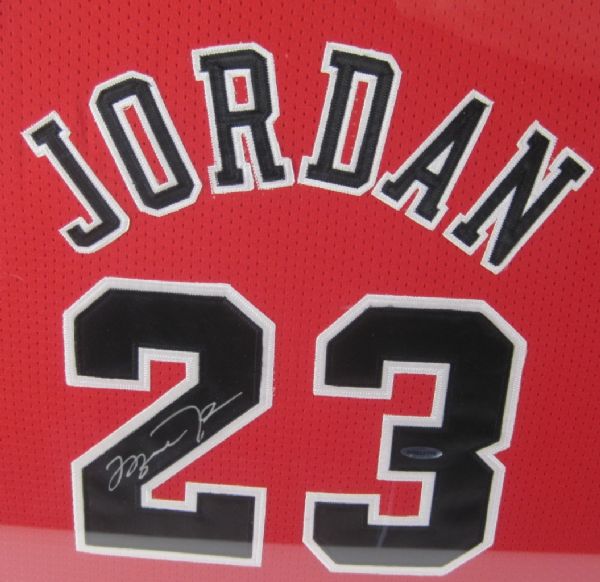 Michael Jordan Autographed Upper Deck Authenticated Jersey Display
