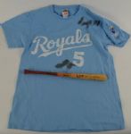 George Brett Autographed Pine Tar Mini Bat & Jersey 