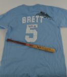 George Brett Autographed Pine Tar Mini Bat & Jersey 
