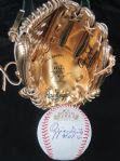 Ozzie Smith Autographed Rawlings Gold Glove & 2011 World Series Baseball