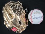 Ozzie Smith Autographed Rawlings Gold Glove & 2011 World Series Baseball