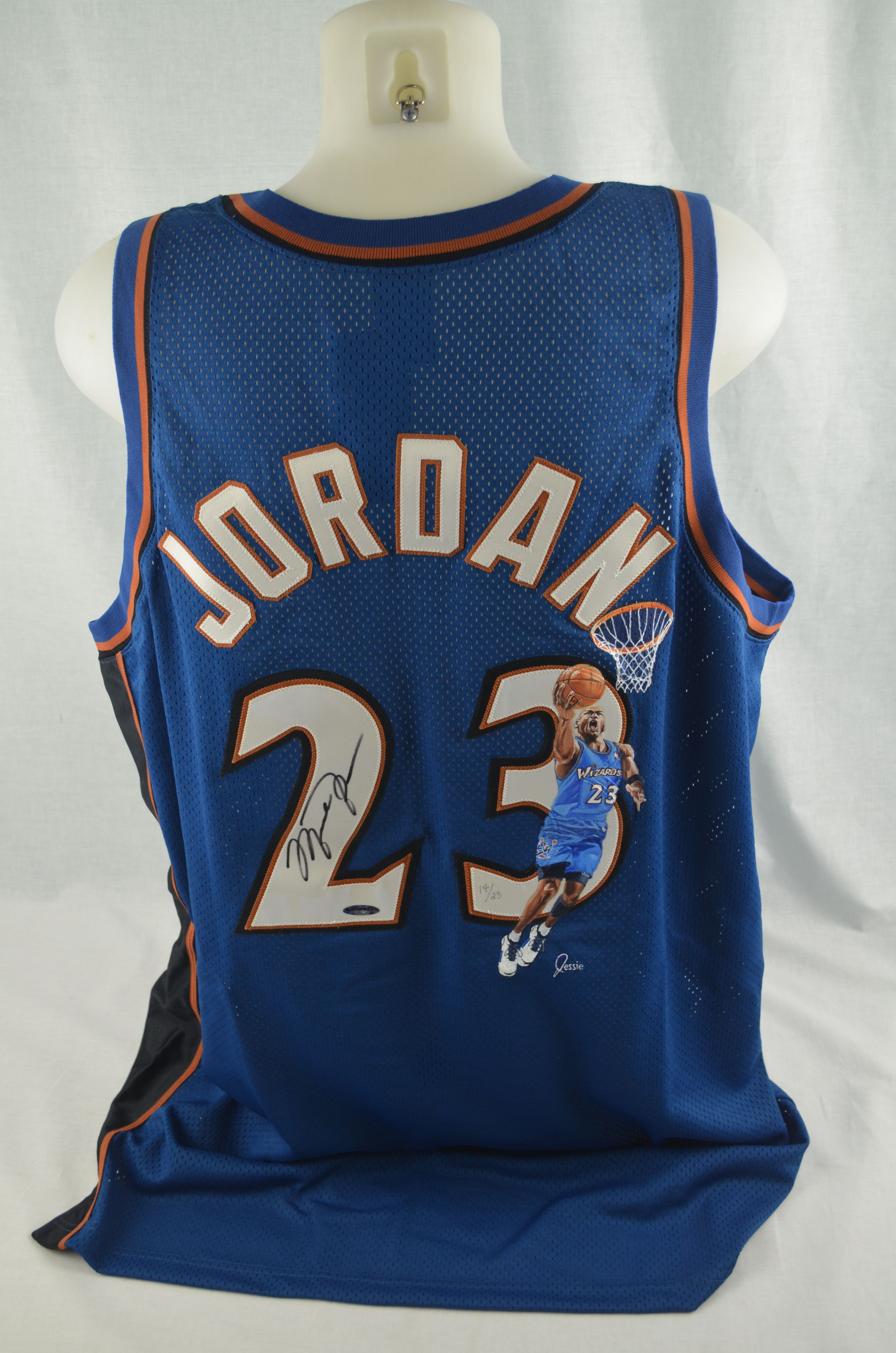 Autographed Washington Wizards Michael Jordan Blue Jersey - Upper Deck
