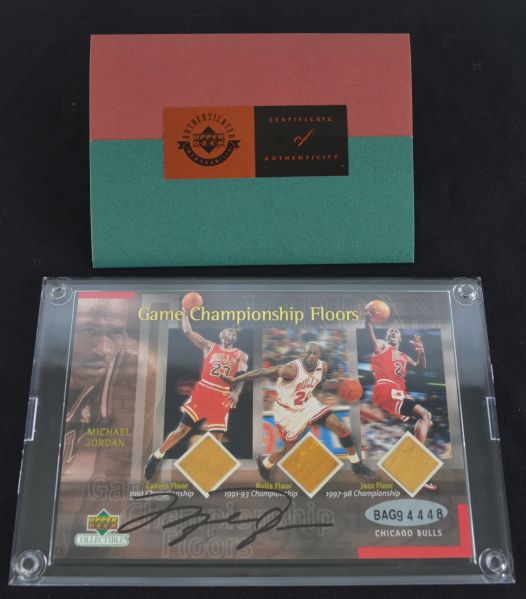 Michael Jordan UDA Autographed & Game Used LE Floor Card