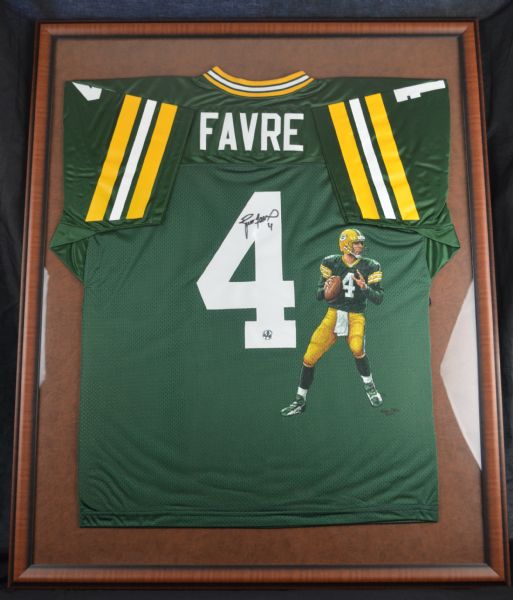 Brett Favre Autographed Painted 1 of 1 Green Bay Packers Jersey