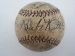 New York Yankees 1927 World Series Championship Team Signed Baseball w/Babe Ruth & Lou Gehrig