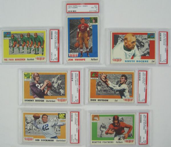 Rare Complete 1955 Topps All American PSA Graded Football Card Set
