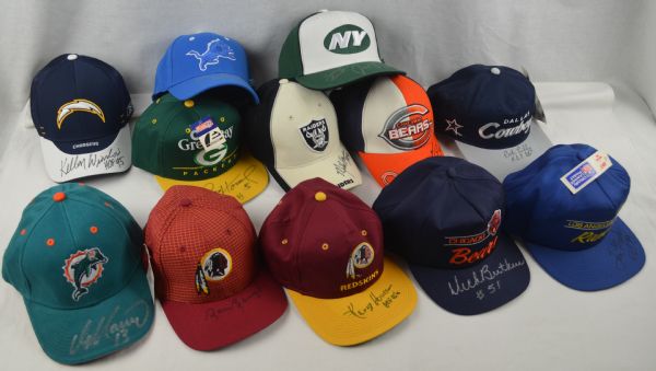 Lot Detail - NFL HOF Collection of 9 Autographed Hats