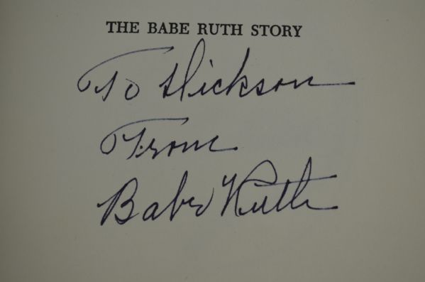 Babe Ruth Story 1948 First Edition Autographed Book
