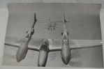 WWII P-38 Black & White 24x36 Photo w/8 Signatures 