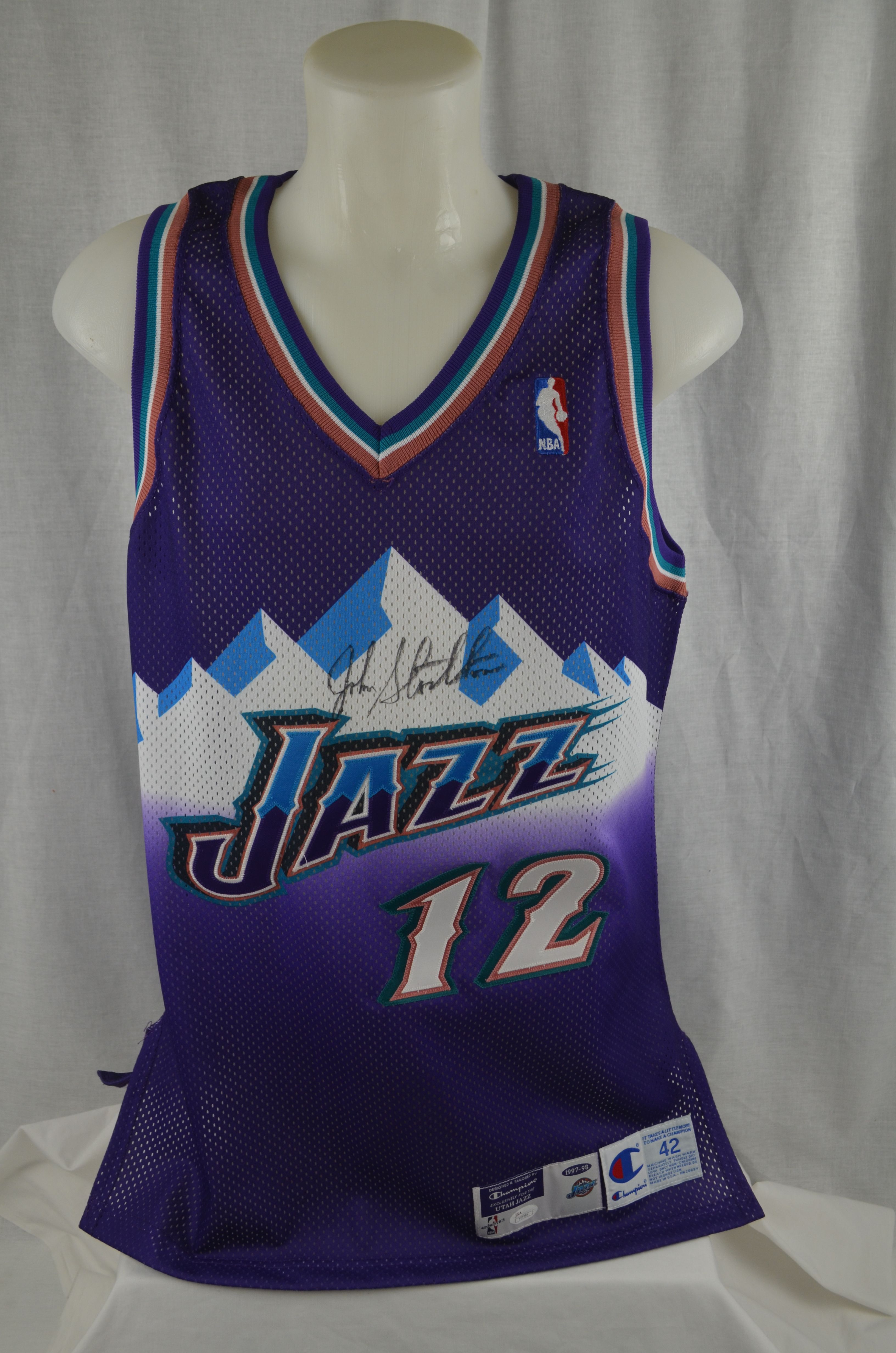 1997-98 John Stockton Game Worn Utah Jazz Jersey with Team