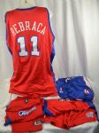 Zelijko Rebraca 2004-05 LA Clippers Professional Model Uniform & Warm Up Suit w/Medium Use 