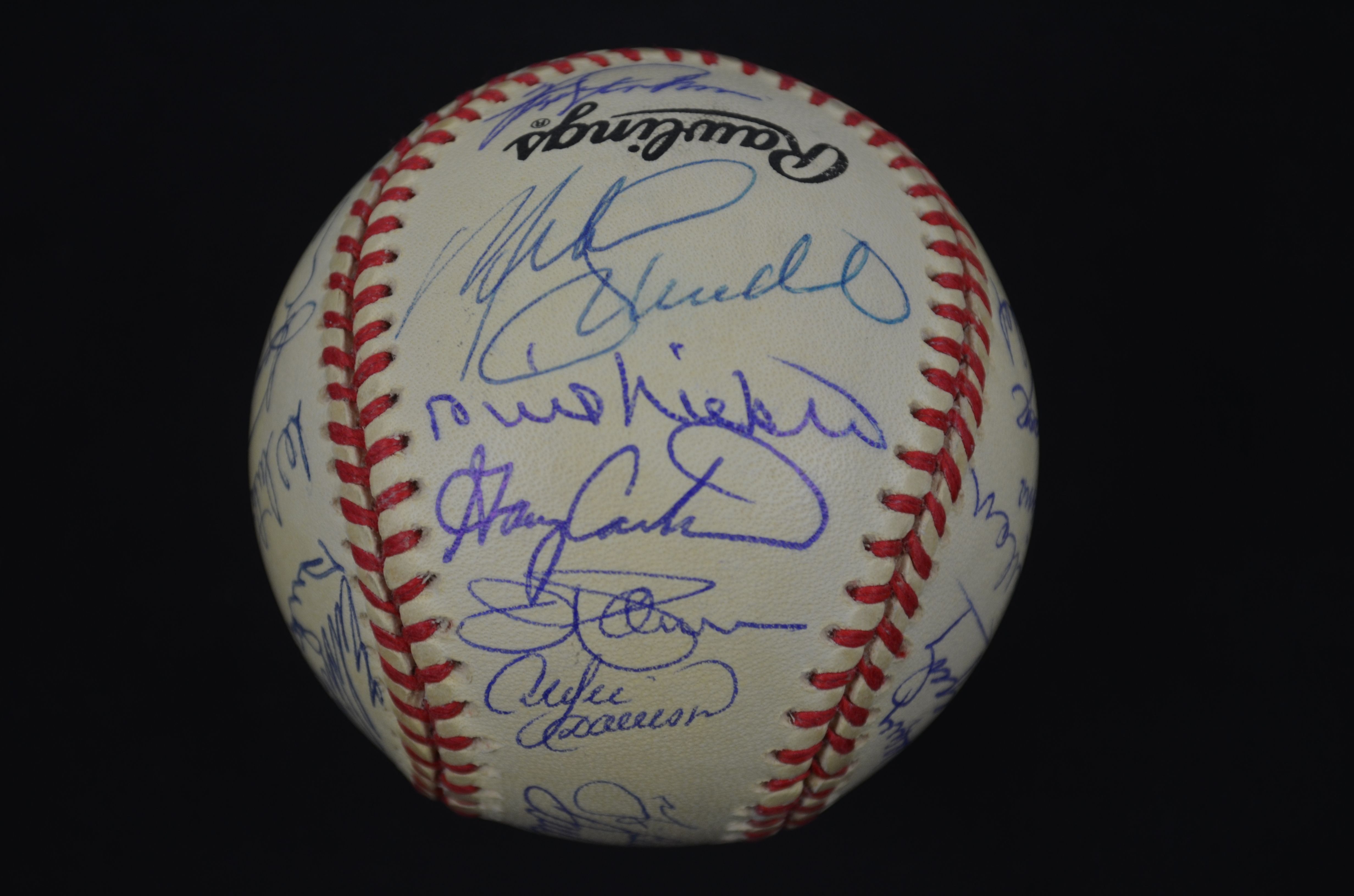 Lot Detail Hall of Fame Autographed Baseball w/28 Signatures