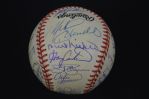 Hall of Fame Autographed Baseball w/28 Signatures