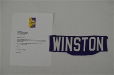 Roy Winston Minnesota Vikings Professional Model Jersey Nameplate w/Team Provenance