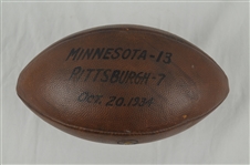 Minnesota Gophers vs. Pittsburgh Panthers 1934 National Championship Year Game Used Trophy Football 