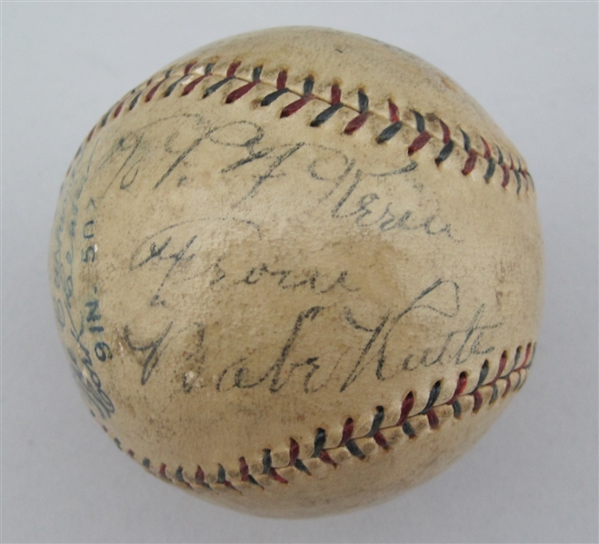 Babe Ruth Autographed & Inscribed Baseball