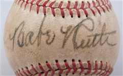 Babe Ruth Single Signed Baseball w/Bold Sweet Spot Signature