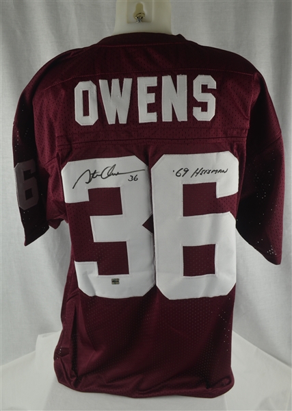 Steve Owens Oklahoma Sooners Autographed Jersey