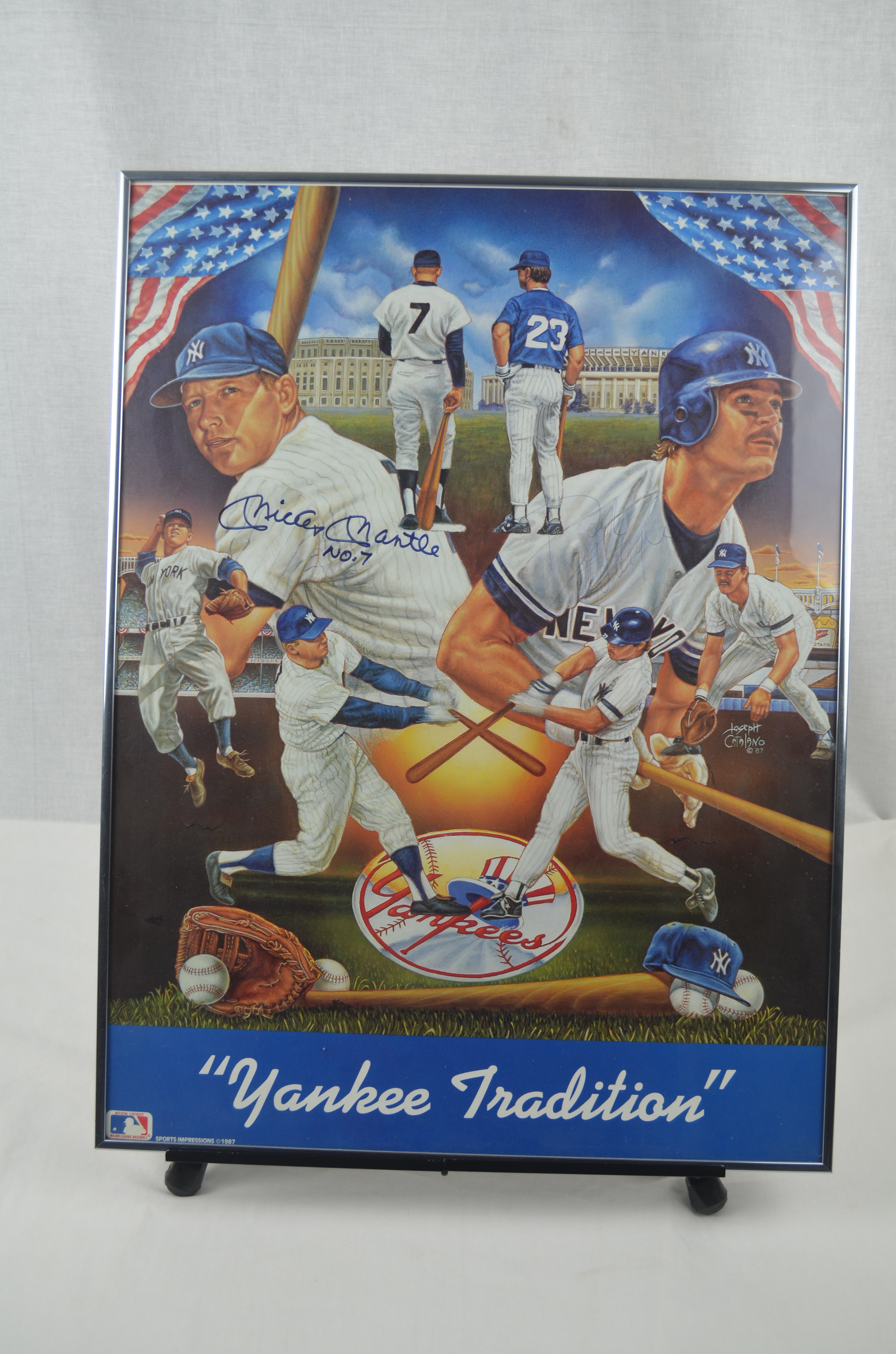 Lot Detail - Mickey Mantle & Don Mattingly 1987 Dual Signed Yankee  Tradition Sports Impressions Poster