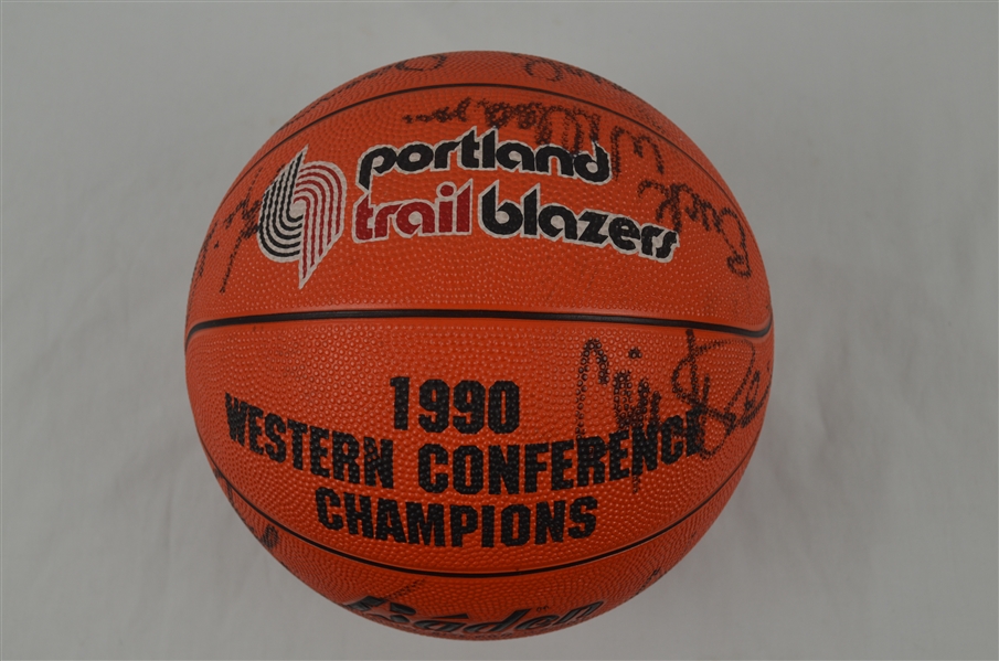 Portland Trail Blazer 1990-91 Team Signed Basketball