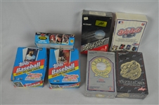 Lot of 7 Boxes of Unopened Baseball & Hockey Cards 