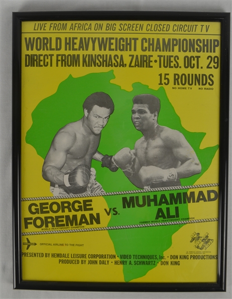 Muhammad Ali vs. George Foreman Original Closed Circuit Fight Poster