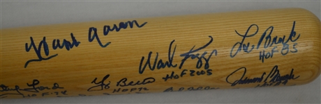 Hall of Fame Autographed Bat w/15 Signatures 