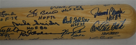 Hall of Fame Autographed Bat w/15 Signatures 