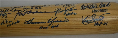 Hall of Fame Autographed Bat w/15 Signatures 