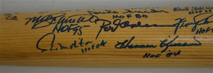 Hall of Fame Autographed Bat w/15 Signatures 