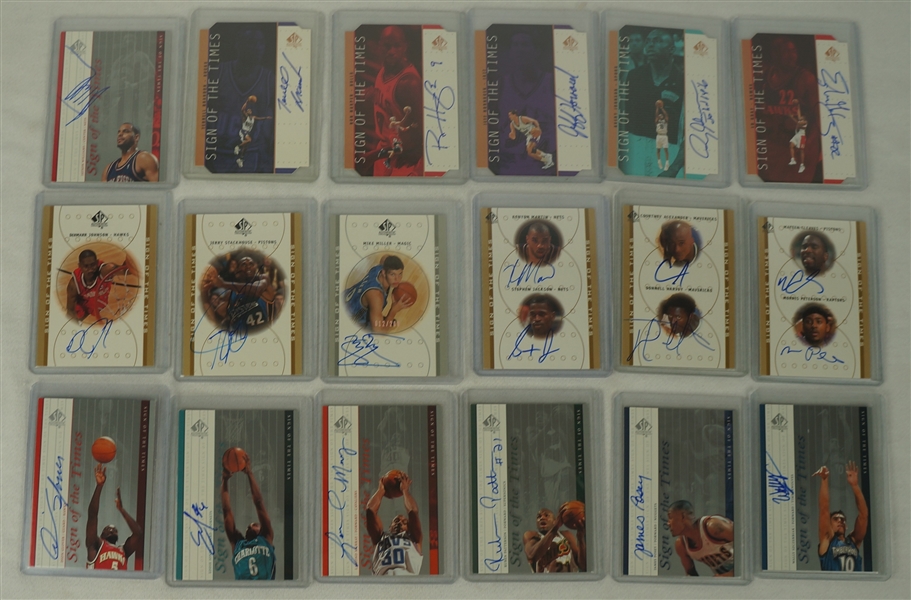 Collection of 18 NBA Sign of The Times Autographed Cards