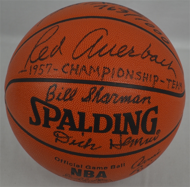 Bill Sharmans 1957 Boston Celtics Team Signed Basketball