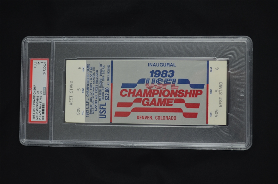 Lot Detail USFL 1983 Inaugural Championship Game Ticket PSA 5