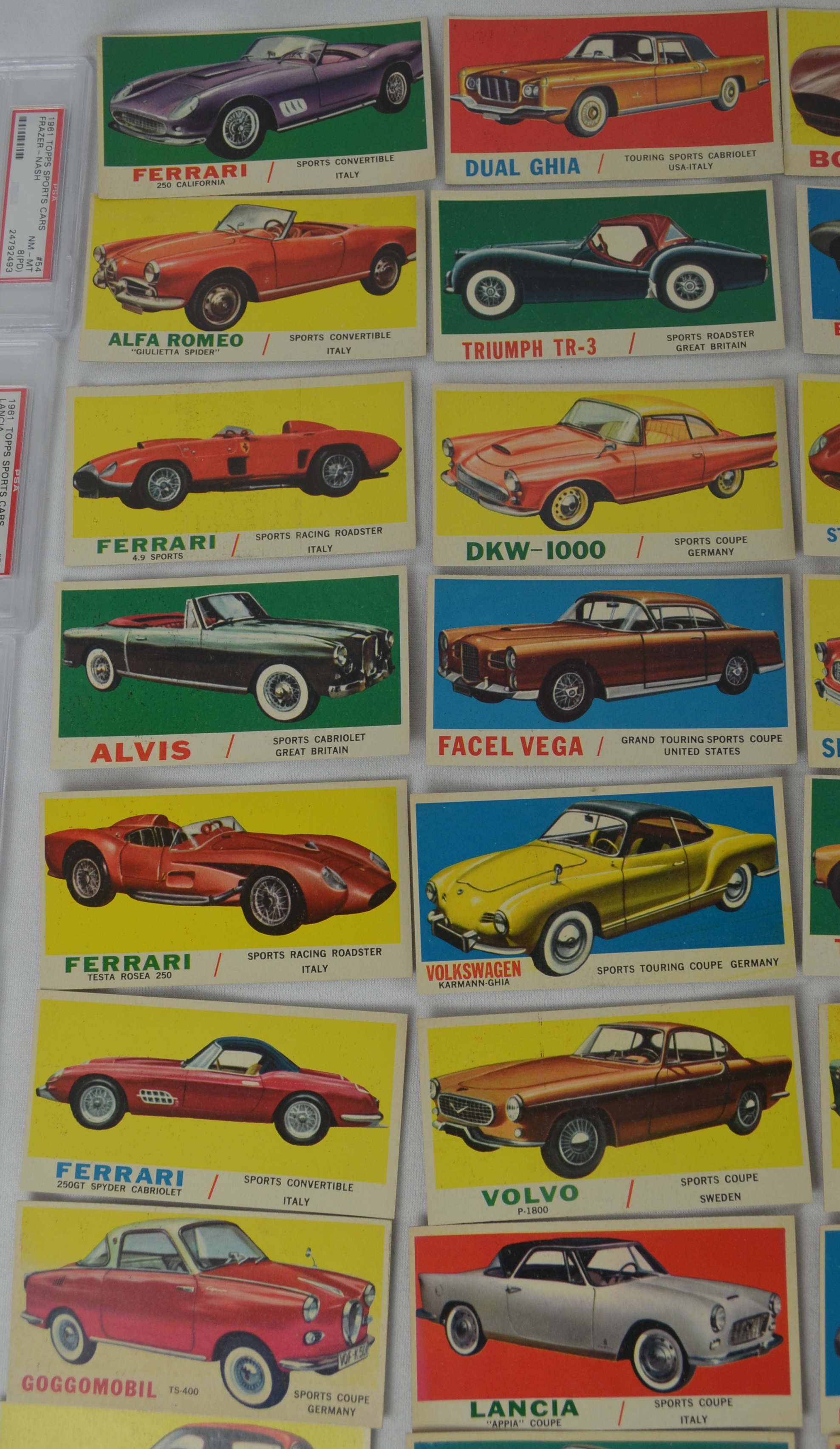 Lot Detail - Vintage 1961 Topps Sports Cars Card Set PSA Graded