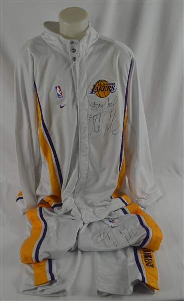 Ice Cube Autographed Los Angeles Lakers Warm-Up Suit 