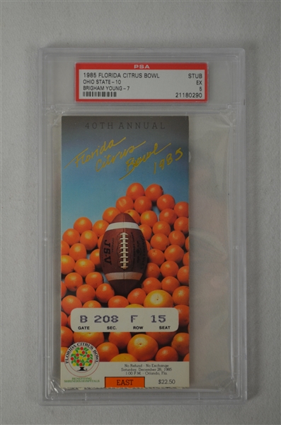 Citrus Bowl Game 1985 PSA Graded Ticket Stub Ohio State vs BYU