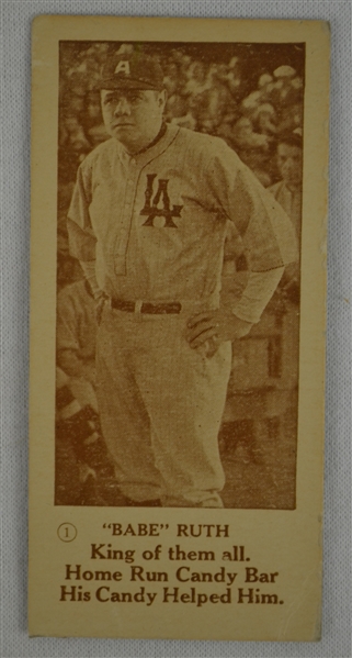 Babe Ruth 1928 Candy Company Card #1