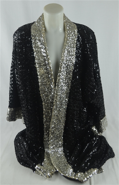 black sequin robe