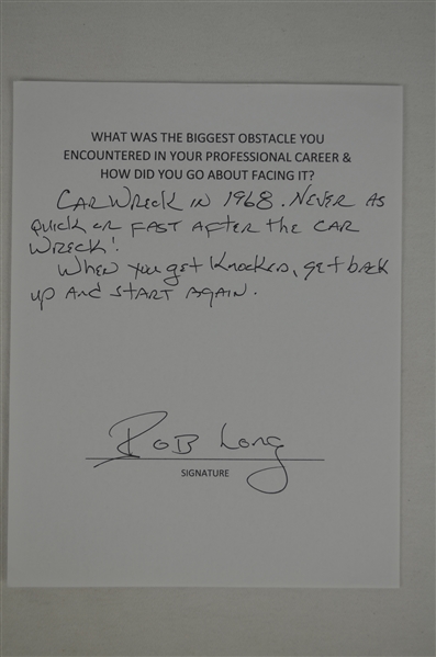 Bob Long Green Bay Packers Hand Written & Signed Letter 