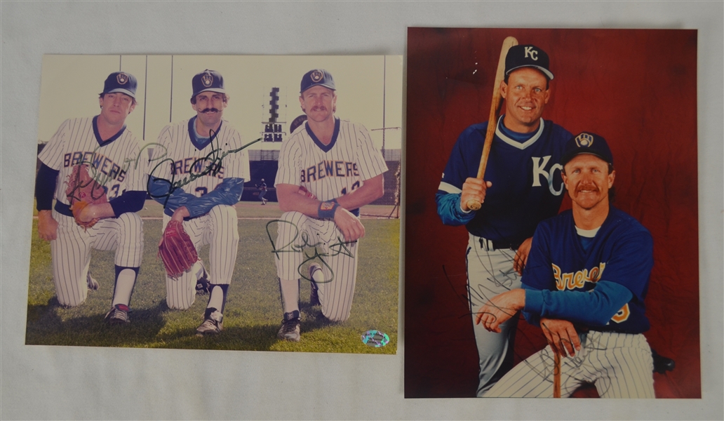 George Brett/Robin Yount & Rollie Fingers/Ted Simmons/Robin Yount Autographed Photos