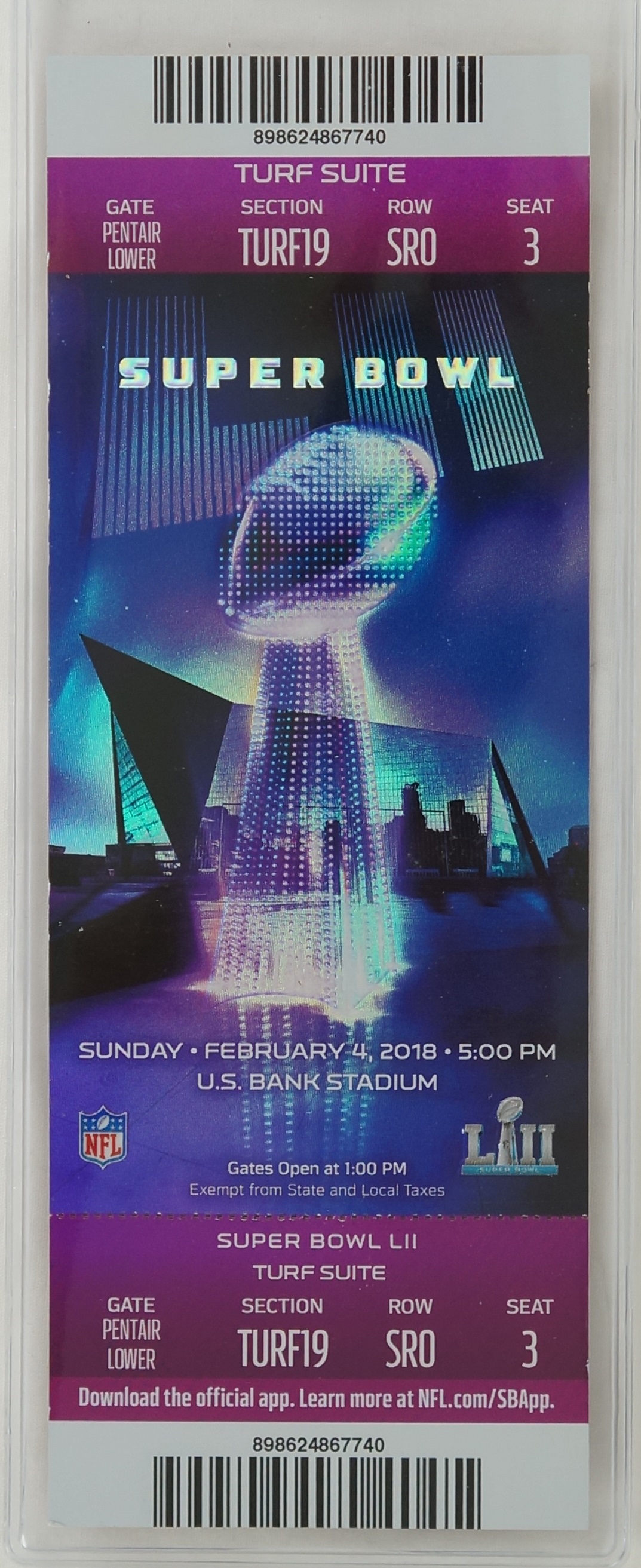 Lot Detail Super Bowl LII Philadelphia Eagles vs. New England