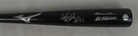 Ichiro Suzuki c. 2012-14 Mizuno Professional Model Bat w/Medium Use & Autographed Ichiro Authentication